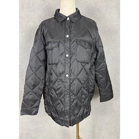 32 Degrees Heat Recycled Poly Cloudfill Packable Shirt Jacket Size XL Black NWTs - Picture 1 of 8